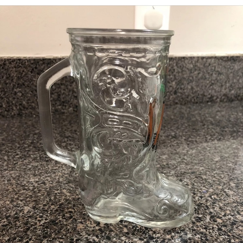 Vintage Beer Mug Cowboy Boot Drinking Glass Country Collectibles Bar Retro